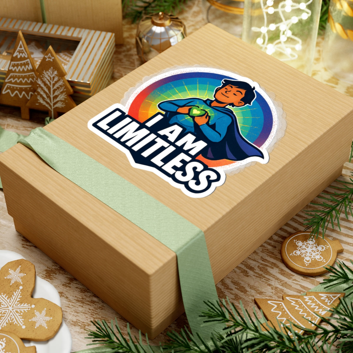 I Am Limitless Inspirational Sticker — Motivational Superhero Kiss-Cut Sticker