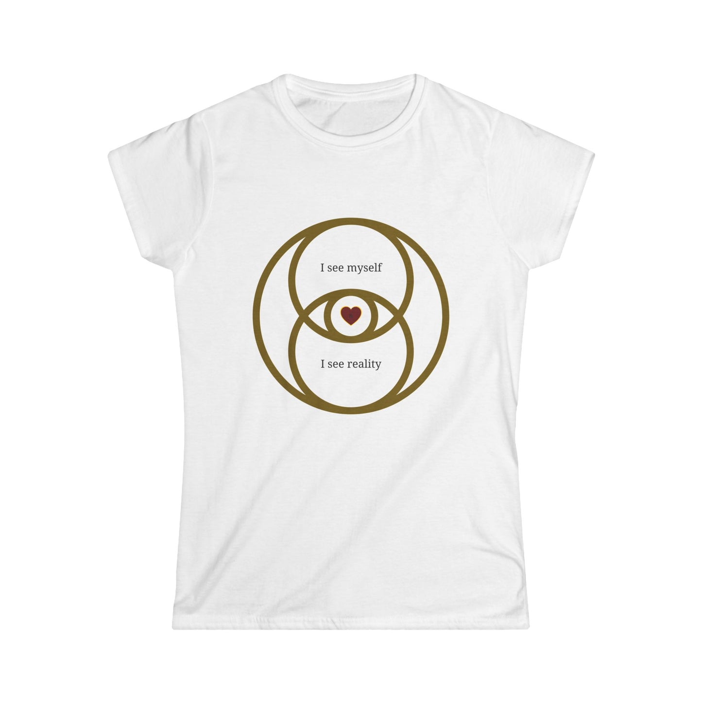 I See Myself I See Reality Venn Diagram Tee — Spiritual Heart Graphic Women's T‑Shirt