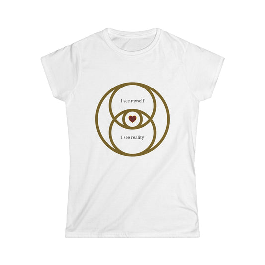 I See Myself I See Reality Venn Diagram Tee — Spiritual Heart Graphic Women's T‑Shirt