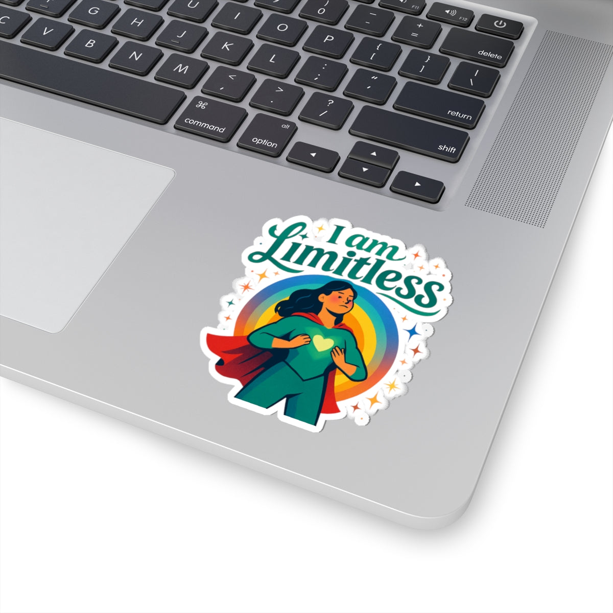 Limitless Superhero Sticker — “I Am Limitless” Inspirational Kiss-Cut Vinyl