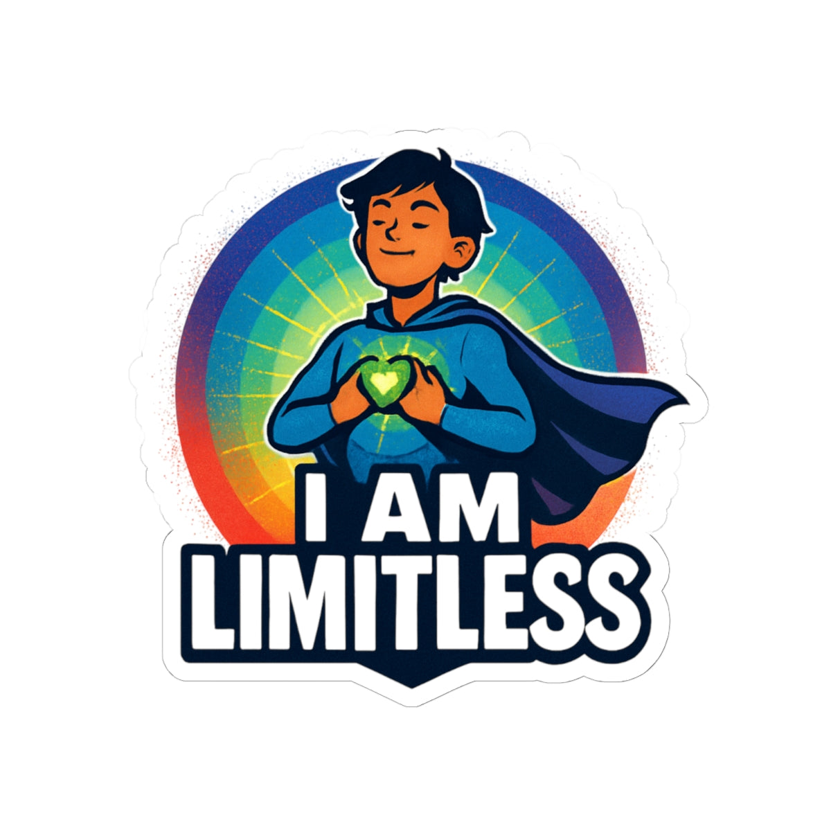 I Am Limitless Inspirational Sticker — Motivational Superhero Kiss-Cut Sticker