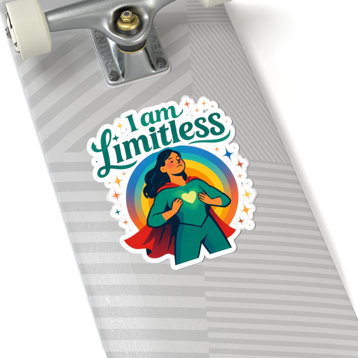 Limitless Superhero Sticker — “I Am Limitless” Inspirational Kiss-Cut Vinyl