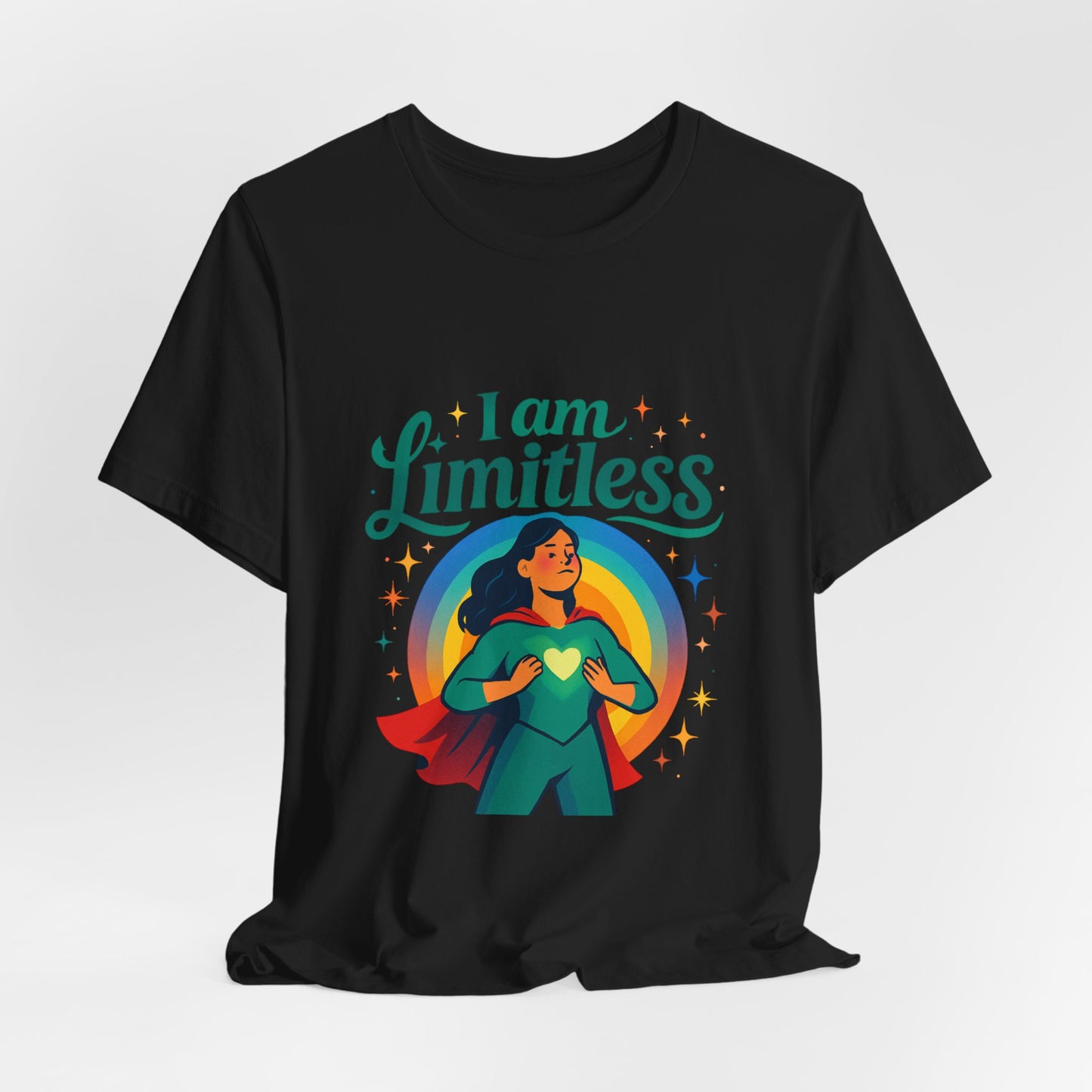 I Am Limitless Tee — Empowering Superhero Graphic T-Shirt