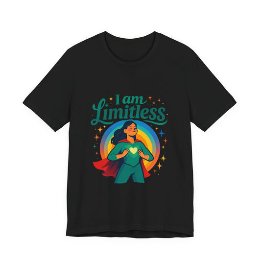 I Am Limitless Tee — Empowering Superhero Graphic T-Shirt